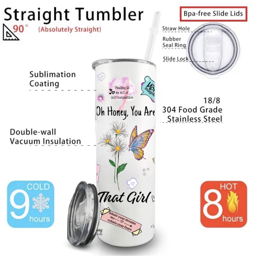 “You Are That Girl” Inspirational Quotes Tumbler Positive Affirmations Tumbler Motivational Words Tumbler 20 oz Stainless Steel Tumblers-Personalized