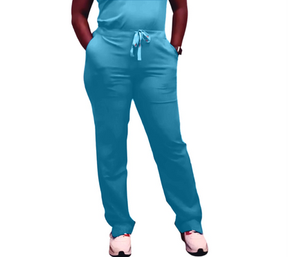 “Passion”Split Hem Scrub Pants Full Length Stretch Scrub Pants