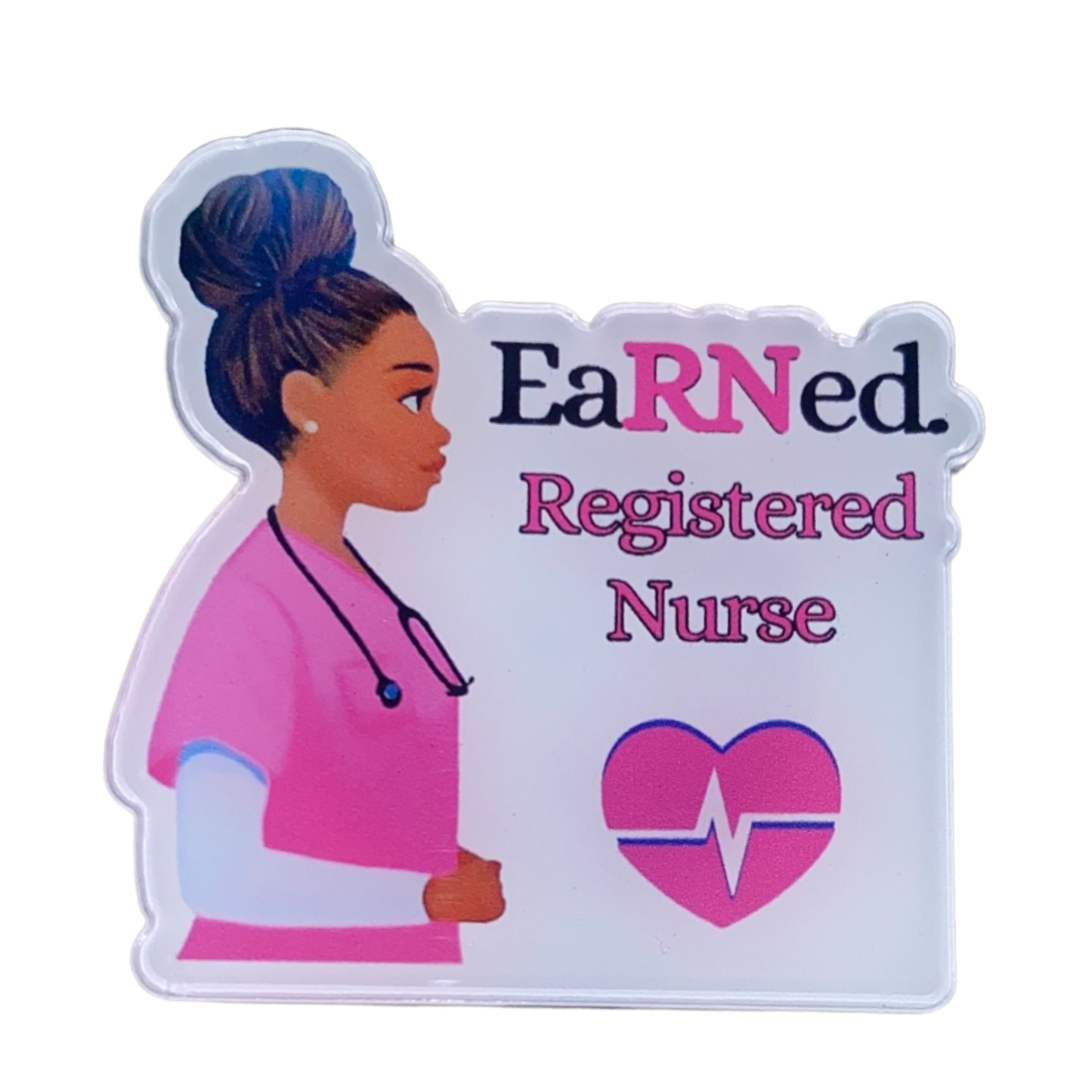 Healthcare Worker Retractable Badge Reel, African American Nurse Badge Reel, Black Girl Badge Holder, Nursing Badge Buddy, Nurse ID Holder,