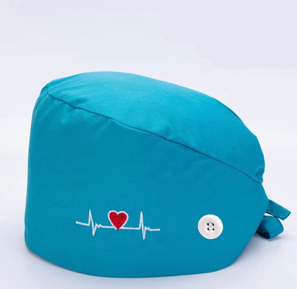 Surgical Caps Heart ECG Design Character Scrub Caps